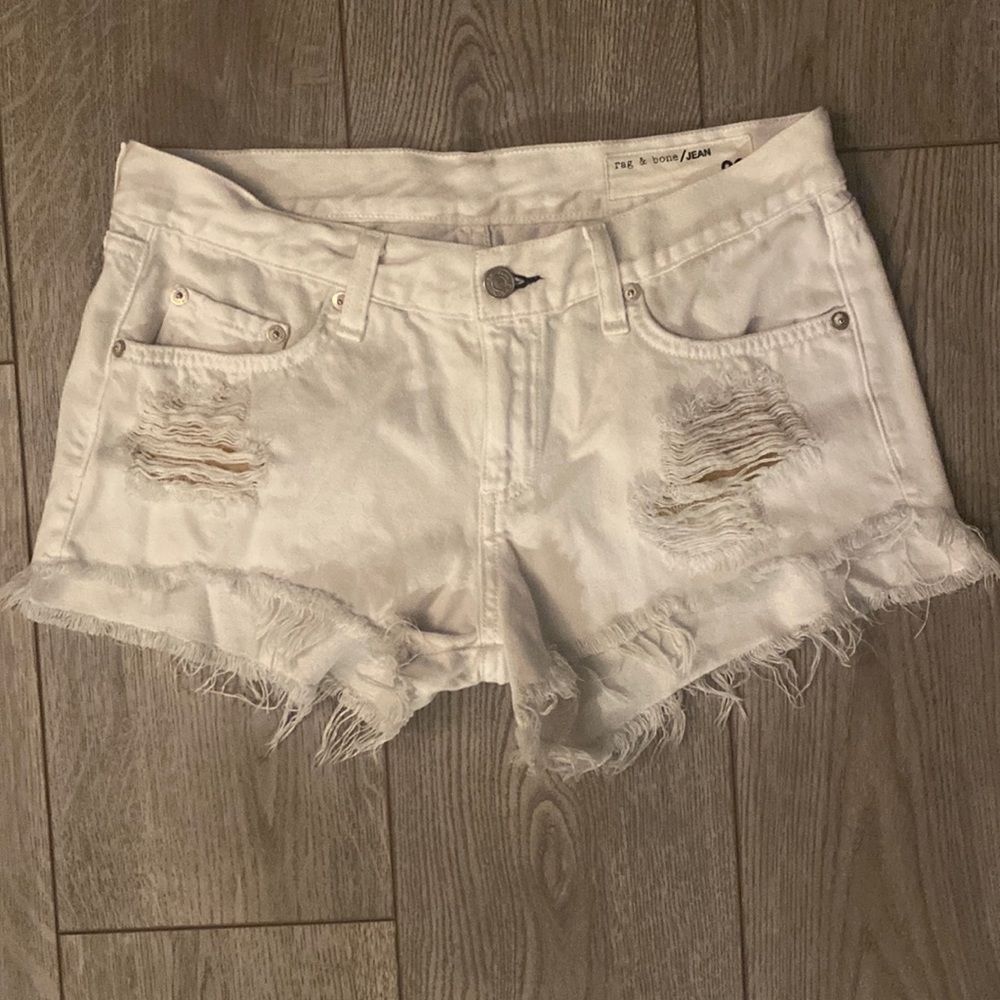 Rag & Bone white jean shorts